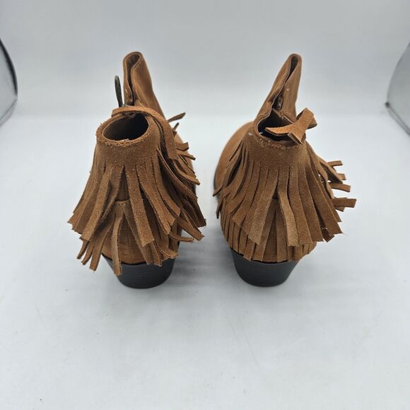 Jessica Simpson Women’s Size 5 Brown Leather Ankle Boots with Heels New - Picture 7 of 9